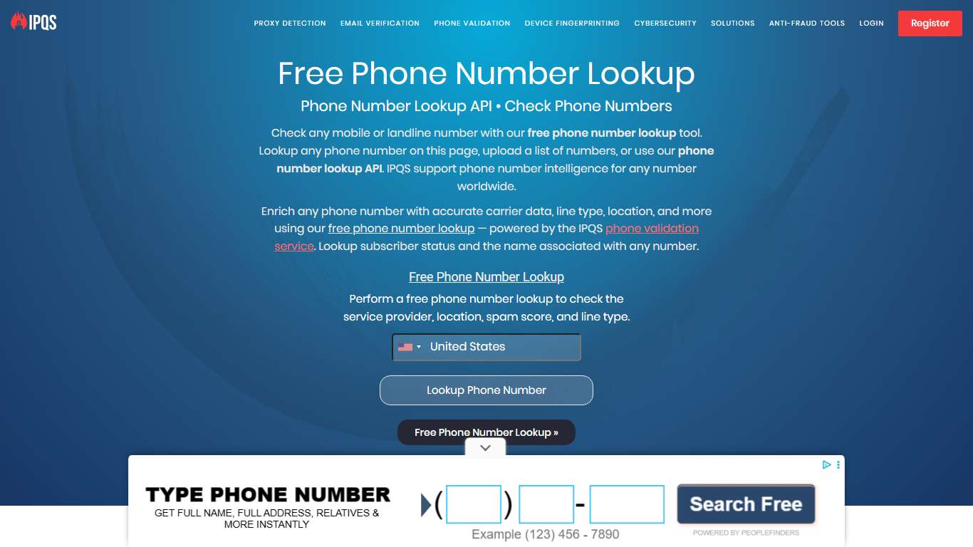 Free Phone Number Lookup Tool | Phone Number Lookup API
